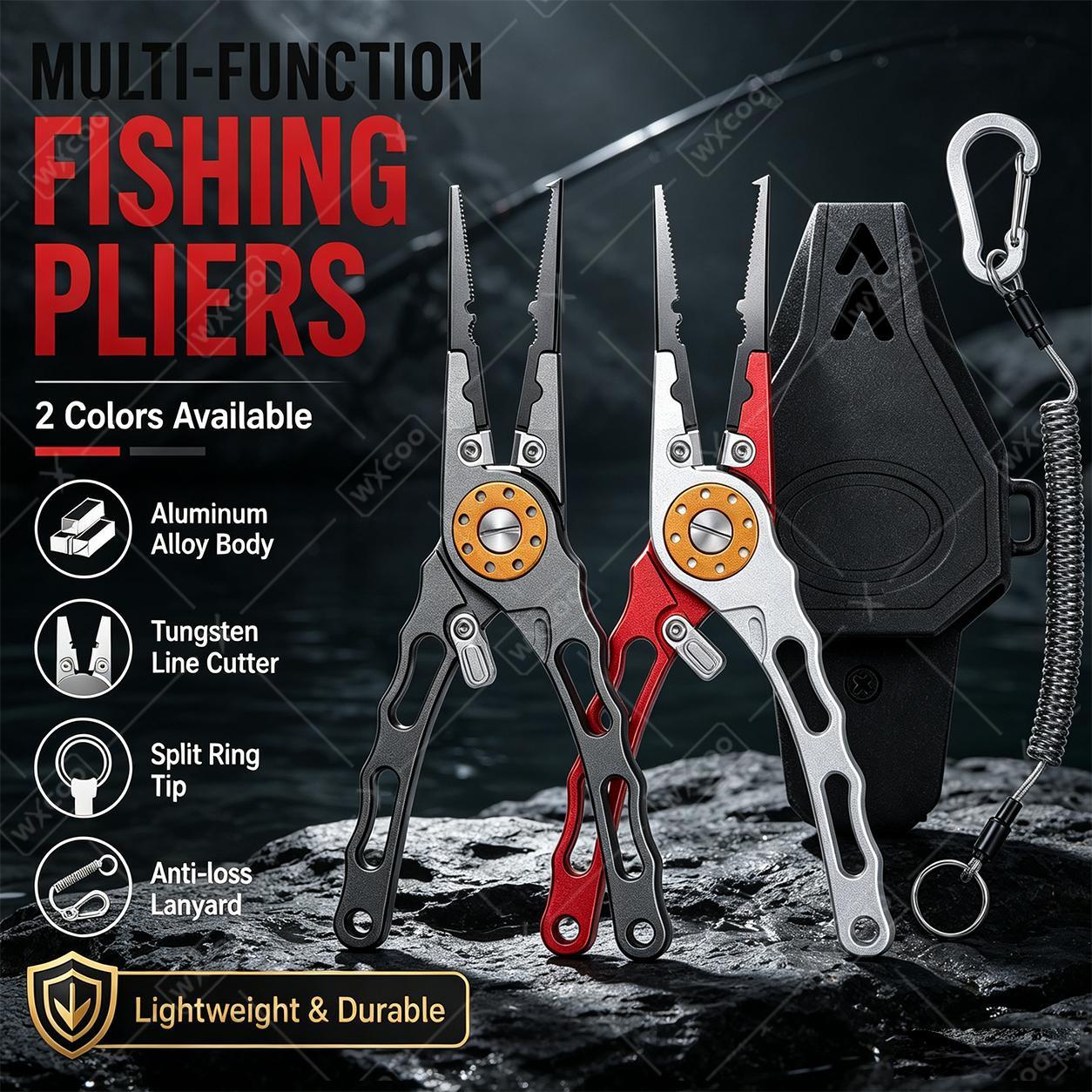 Fishing Hook Remover - Multi Function Aluminum Alloy Fishing Pliers