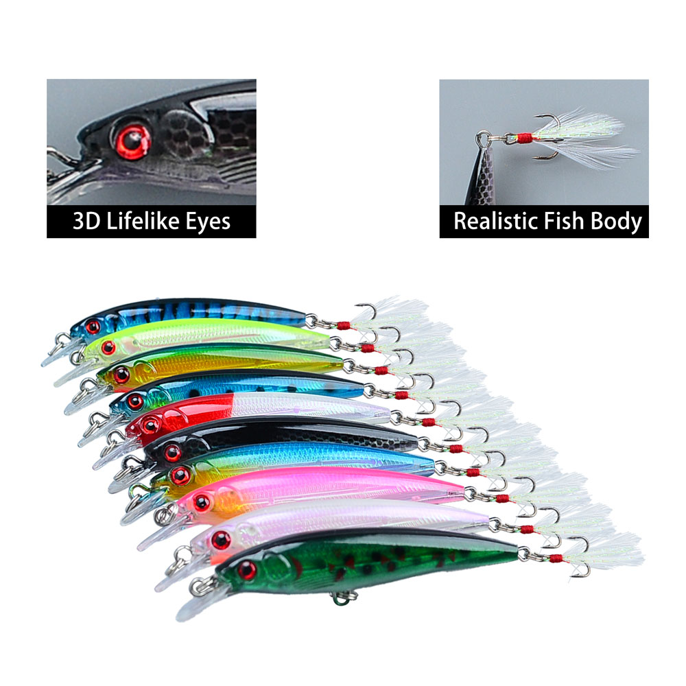 10pcs Bionic Minnow Fishing Lu - огляд і ціна Fishing Hook Treble